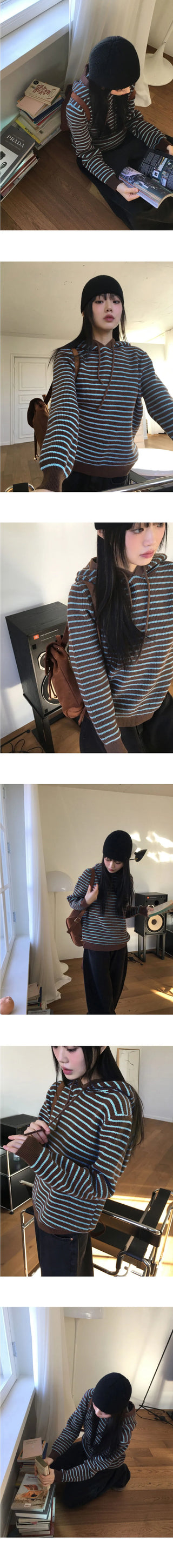 Nakita Striped Hooded Knitwear