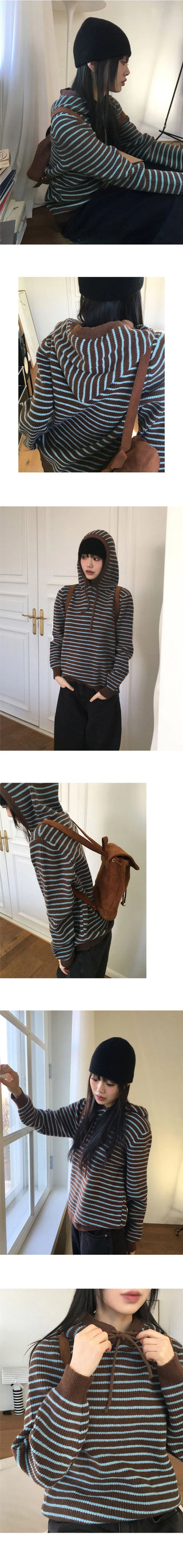 Nakita Striped Hooded Knitwear