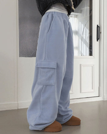 Fates Balloon Fleece Cargo Two-Way Banding Long Wide Jogger Pants