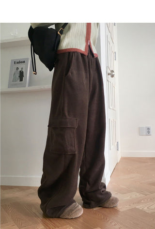 Fates Balloon Fleece Cargo Two-Way Banding Long Wide Jogger Pants