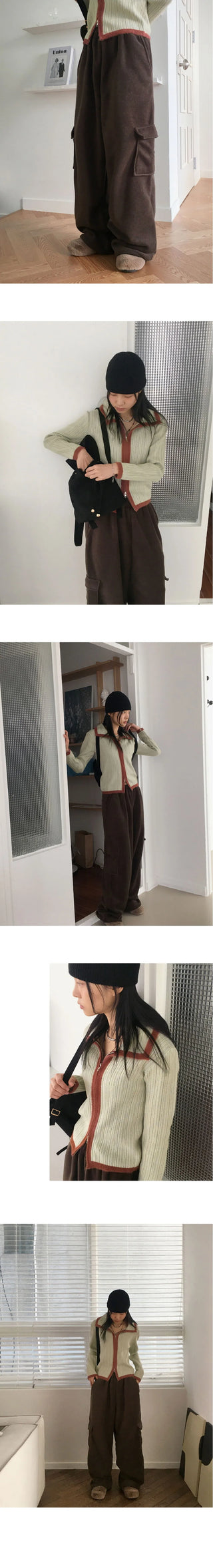 Fates Balloon Fleece Cargo Two-Way Banding Long Wide Jogger Pants