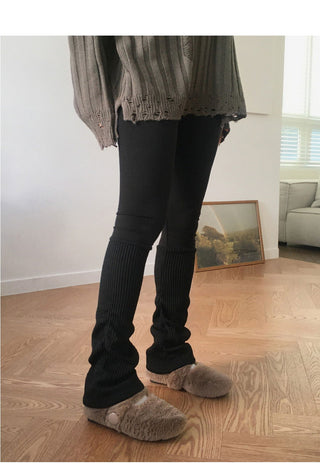 Montbell layered shirring Ribbed warmer leggings