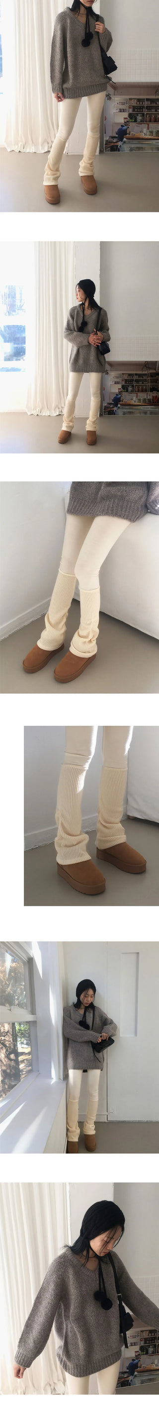 Montbell layered shirring Ribbed warmer leggings
