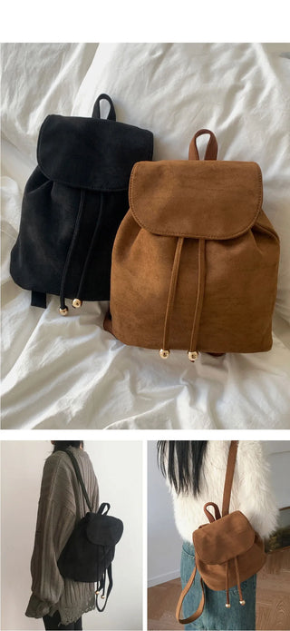 Bootstring suede velvet backpack