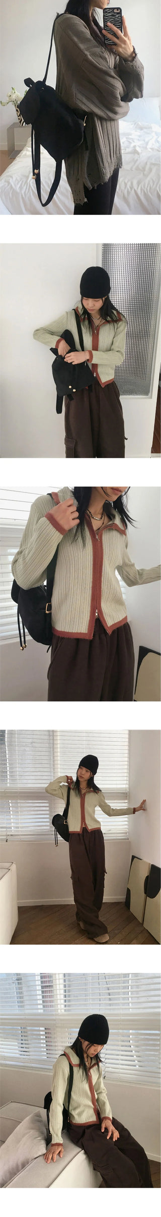 Bootstring suede velvet backpack