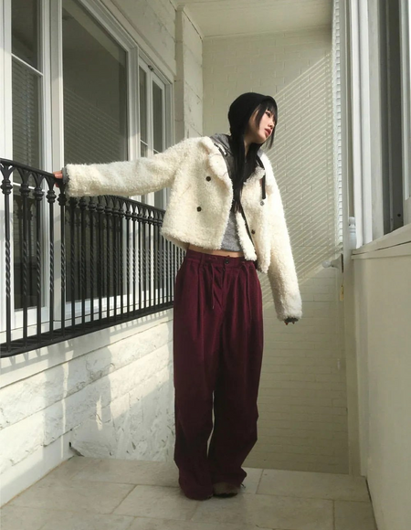Tempur Corduroy Balloon Shirring Two-Way Jogger Pants