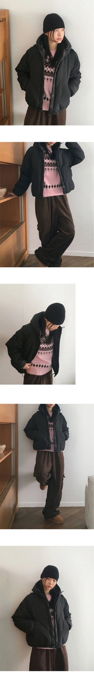 Babe Vintage Snowflake Nordic Round Long Sleeve Knitwear
