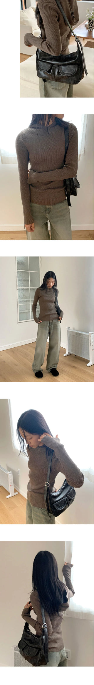 Cornet Ribbed slim fit inner long sleeve hooded sweatshirt