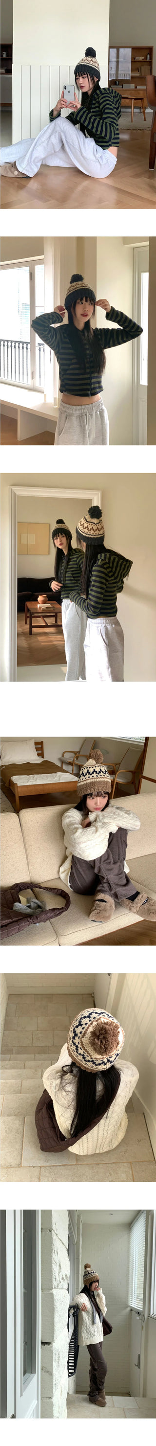 Kuning Vintage Nordic Drop Knitwear Beanie