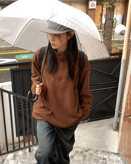 Gonia Half Button Fleece Sweatshirt