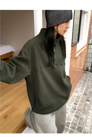 Gonia Half Button Fleece Sweatshirt