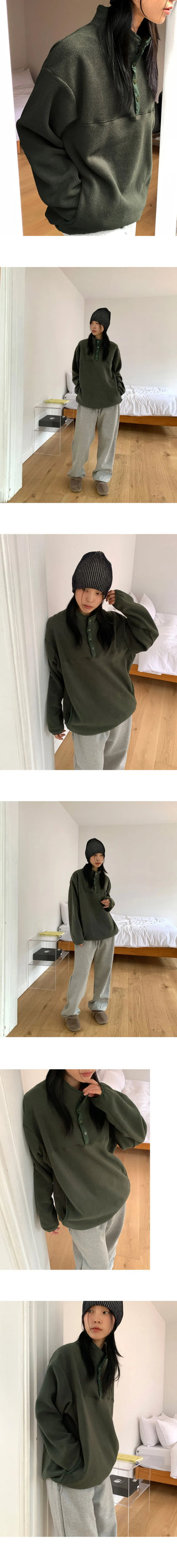 Gonia Half Button Fleece Sweatshirt