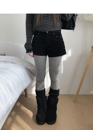 T-Dan Golden Studded Shorts