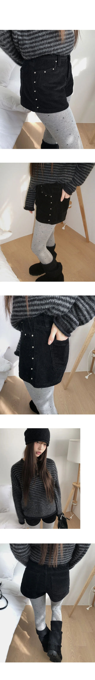 T-Dan Golden Studded Shorts