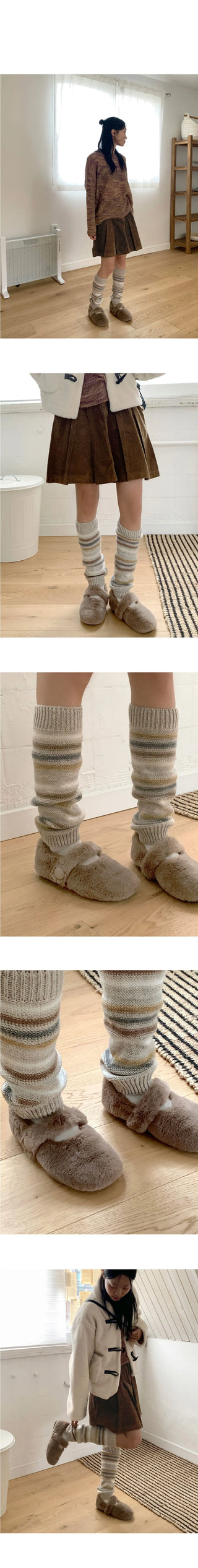 Mozen Vintage Striped Leg Warmers