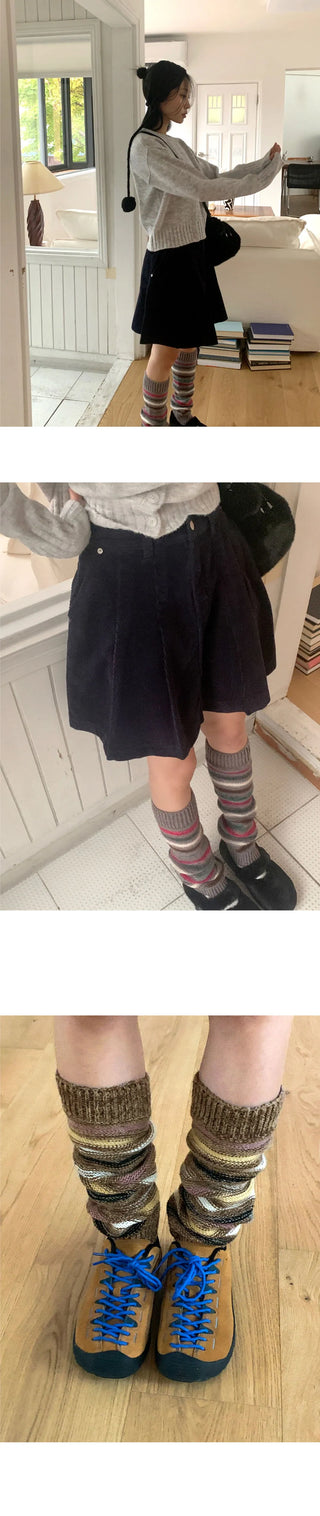 Mozen Vintage Striped Leg Warmers
