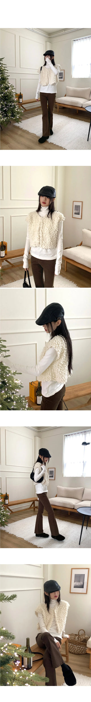 Ula Fur Snowflake Layered Vest