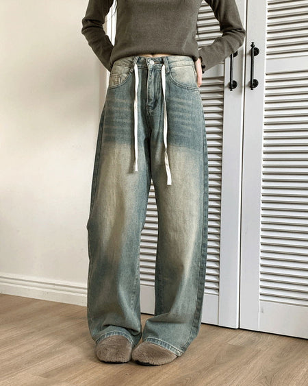 Aker Faded wide denim pants