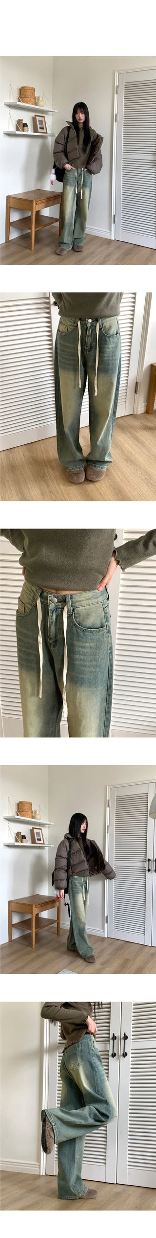 Aker Faded wide denim pants