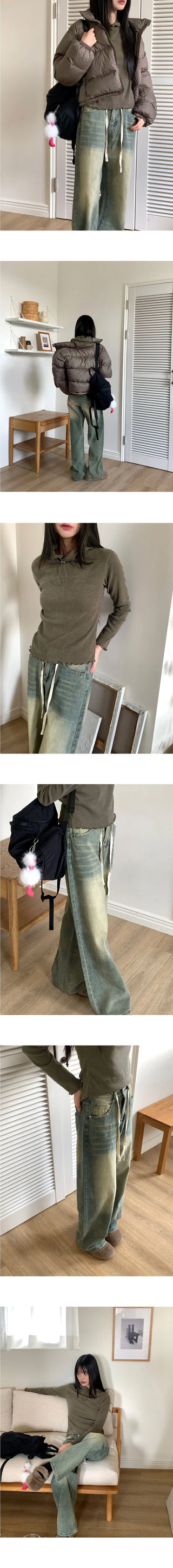 Aker Faded wide denim pants