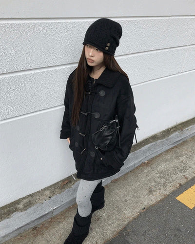 Livin Wool Tteokbokki Midi Shearling Coat