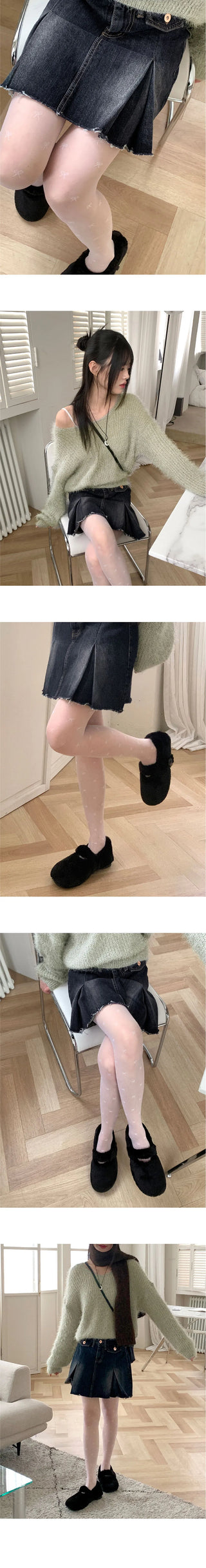 Rugged Ribbon See-through Long Pantyhose