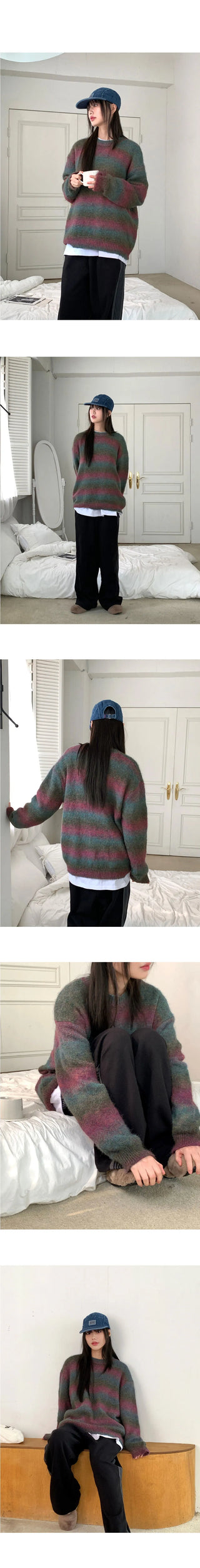 Tums Gradient Striped Mohair Knitwear