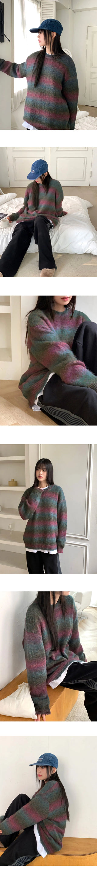 Tums Gradient Striped Mohair Knitwear