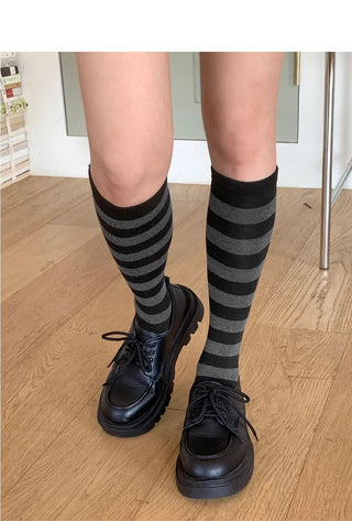 Clop Vintage Striped Long Socks Half Stocking Socks