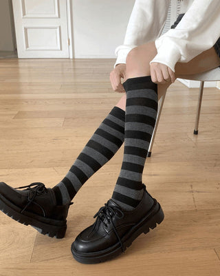 Clop Vintage Striped Long Socks Half Stocking Socks