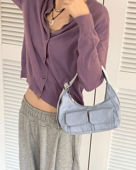 Bruce two-pocket cotton mini tote shoulder bag