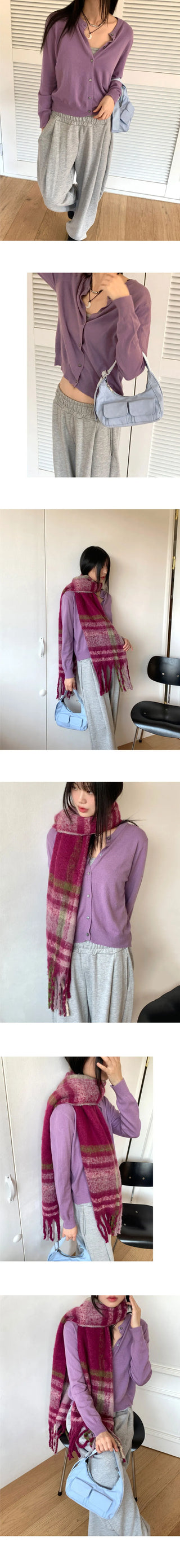 Gello Basic Round Long Sleeve Knitwear Cardigan