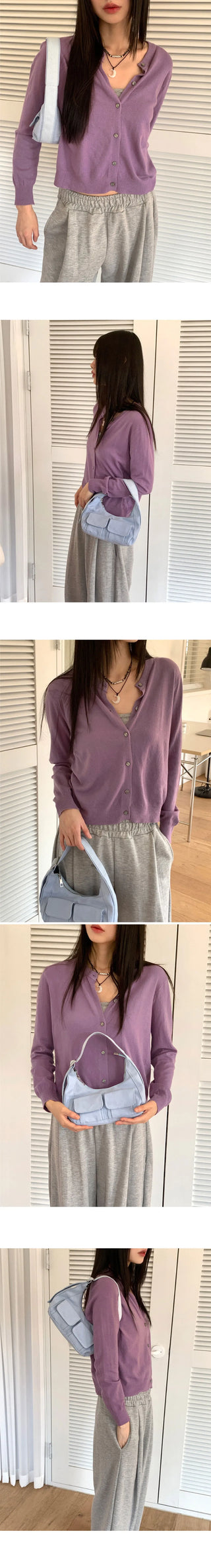 Gello Basic Round Long Sleeve Knitwear Cardigan