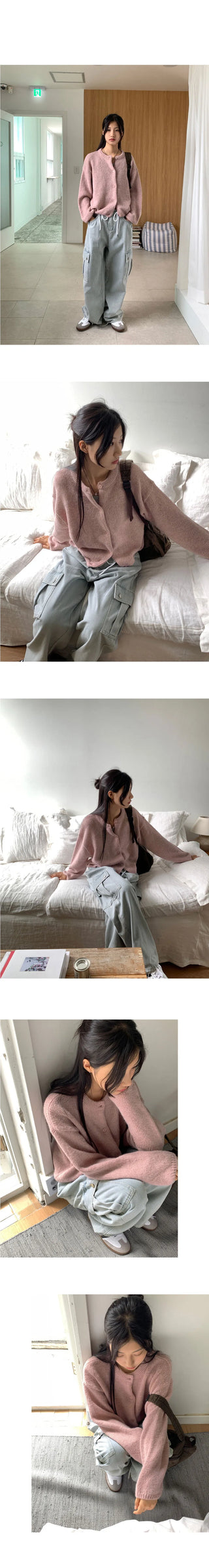 Shabot Cozy Alpaca Round Knitwear Cardigan