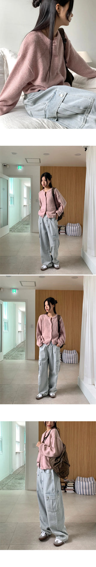 Shabot Cozy Alpaca Round Knitwear Cardigan