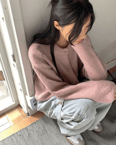 Shabot Cozy Alpaca Round Knitwear Cardigan