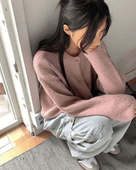 Shabot Cozy Alpaca Round Knitwear Cardigan