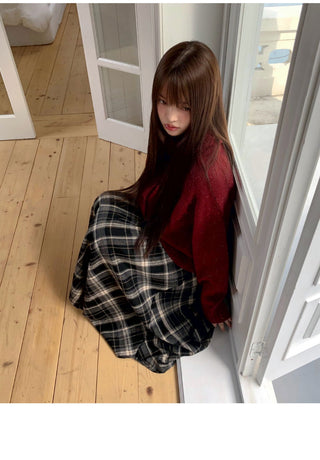 Nudan Button High Neck Collar Vintage Knitwear Cardigan