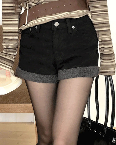 Neri Wool Pocket Color Block Shorts