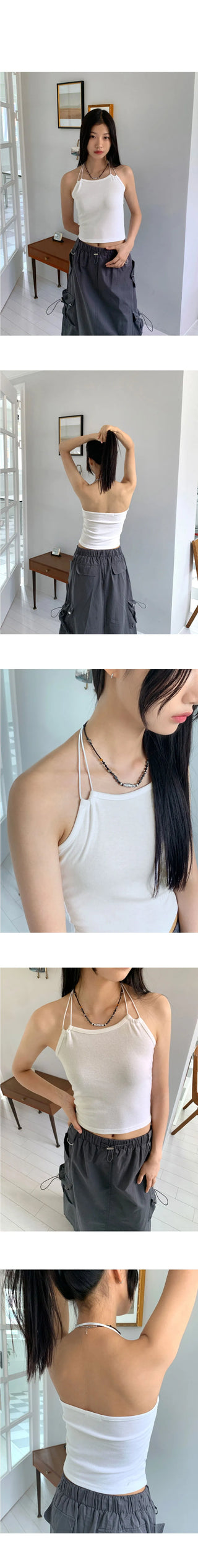 Vignette double string halter Sleeveless