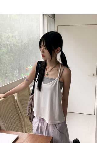 Mayata Vintage Halter Strap Point Layered Sleeveless