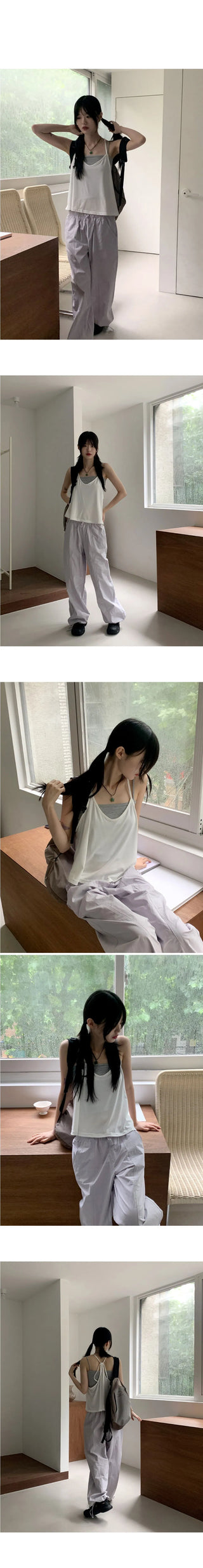 Mayata Vintage Halter Strap Point Layered Sleeveless