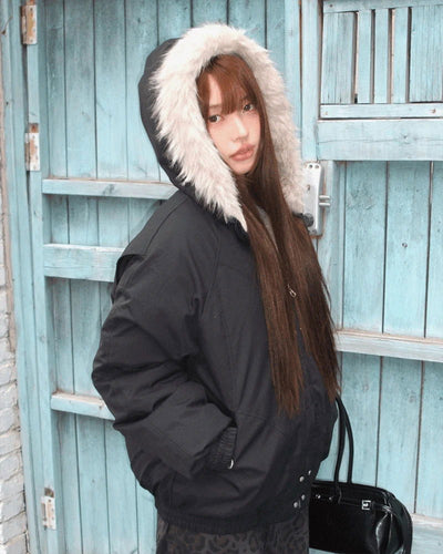 Boyne Hooded Fur Hooded Padded Jacket