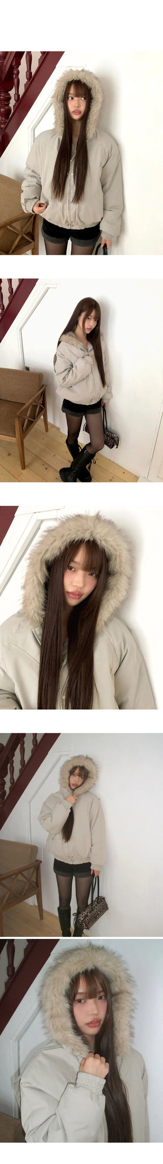 Boyne Hooded Fur Hooded Padded Jacket