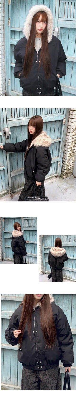 Boyne Hooded Fur Hooded Padded Jacket