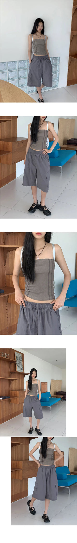 Beart Sideline Sporty Hip Banding Tank Top Tube Top