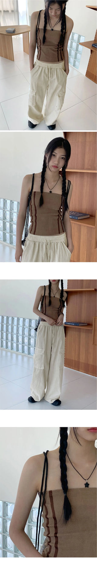 Beart Sideline Sporty Hip Banding Tank Top Tube Top