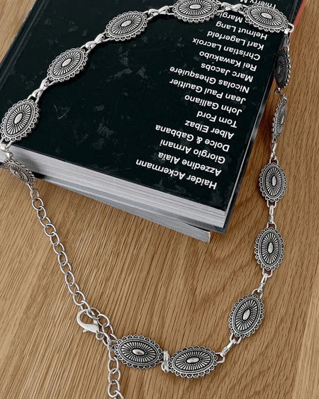 Kembo bohemian metal silver belt