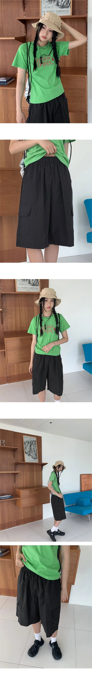 Kanky Nylon Cargo Banding Bermuda Part 5 Short Pants