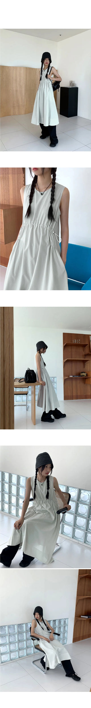 Nate String Layered Sleeveless Long Dress